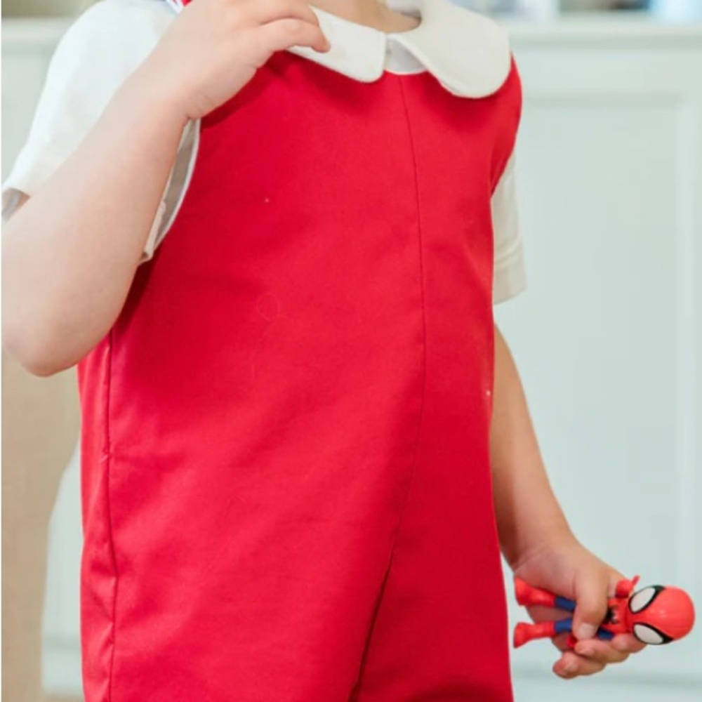 Red Reversible gingham short Jon Jon